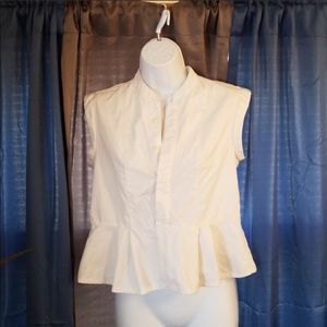 Madewell peplum top off white
